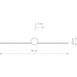 Kinkiet łazienkowy minimalistyczny Pin LED 61cm czarny Nowodvorski