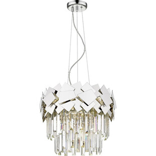 Lampa wisząca kryształowa glamour Quasar 41cm transparentny / srebrny Zumaline