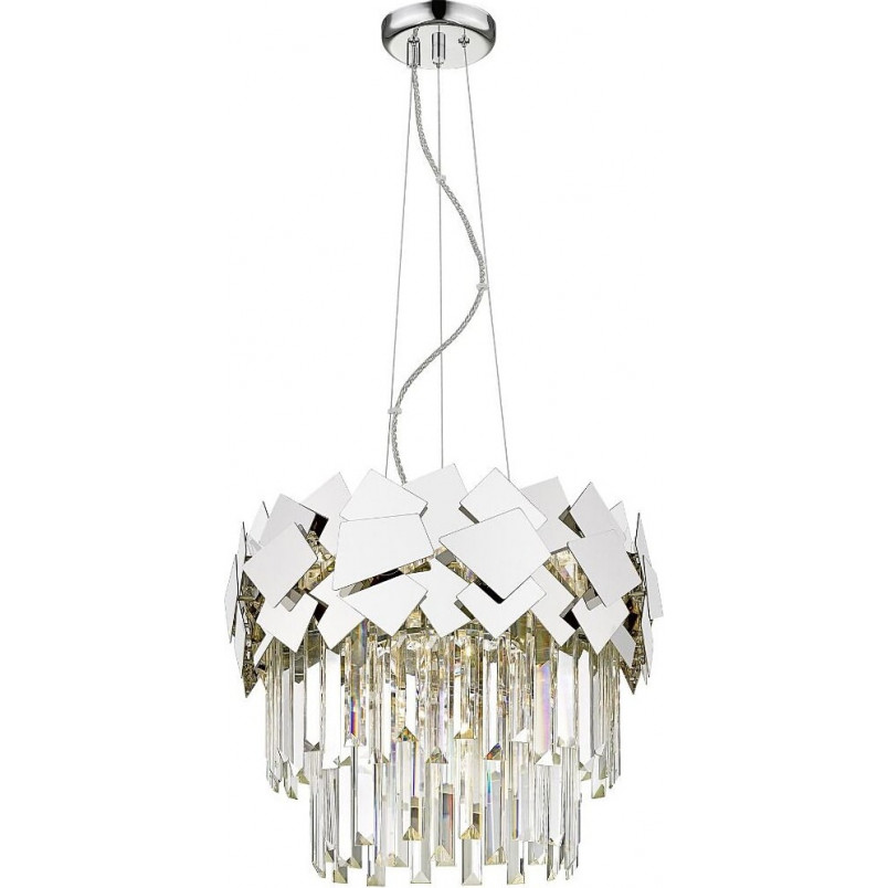 Lampa wisząca kryształowa glamour Quasar 41cm transparentny / srebrny Zumaline