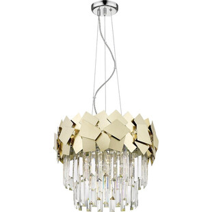 Lampa wisząca kryształowa glamour Quasar 41cm transparentny / złoty Zumaline