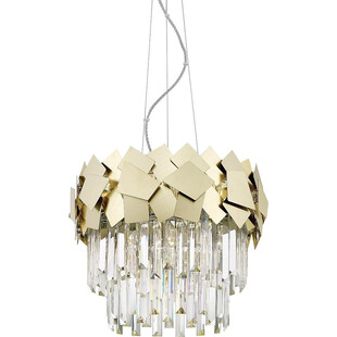 Lampa wisząca kryształowa glamour Quasar 41cm transparentny / złoty Zumaline