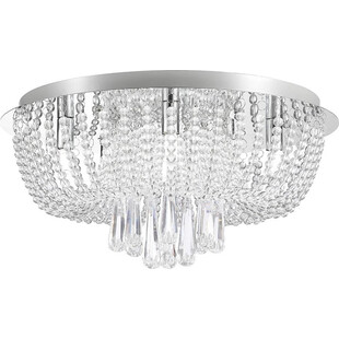 Plafon glamour z kryształkami Sensi 45cm transparentny / srebrny Zumaline
