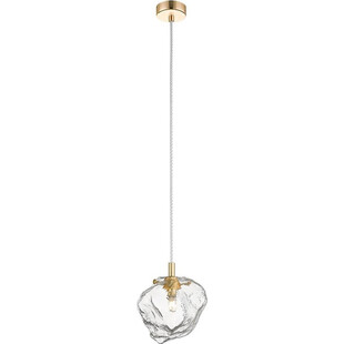 Lampa wisząca szklana glamour Rock 14cm przeźroczysty / złoty ZumaLine