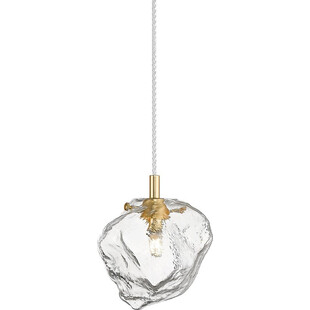 Lampa wisząca szklana glamour Rock 14cm przeźroczysty / złoty ZumaLine