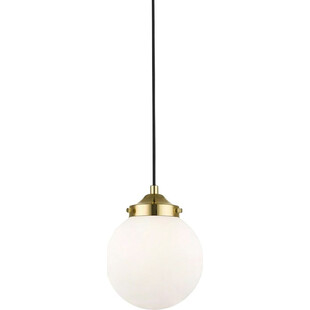 Lampa wisząca szklana kula glamour Riano White 17cm złoty / opal ZumaLine