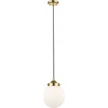 Lampa wisząca szklana kula glamour Riano White 17cm złoty / opal ZumaLine