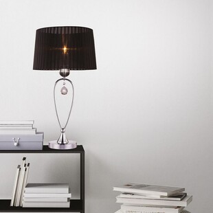 Lampa stołowa glamour z abażurem Bello czarny / chrom Zumaline