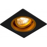 Lampa podtynkowa spot Chuck DL Square 9,2x9,2cm czarny / złoty Zumaline