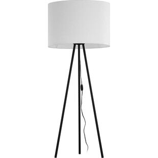 Lampa podłogowa trójnóg z abażurem Nallu 80cm biały / czarny Zumaline