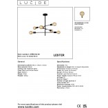 Lampa sufitowa loft "patyczak" Lester VI 59cm czarna Lucide