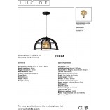 Lampa wisząca druciana loft Dikra 40cm czarna Lucide