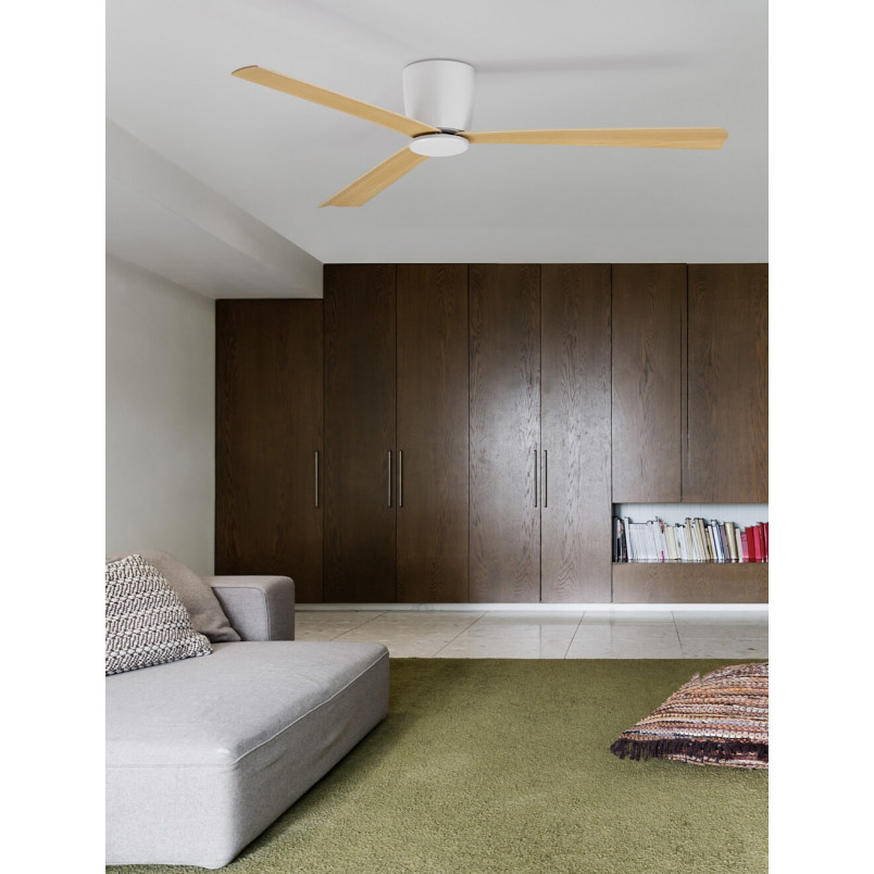 Lampa sufitowa wiatrak Run LED 121,9cm drewno / biały