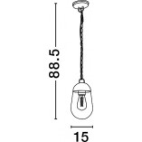 Lampa wisząca zewnętrzna Goog 15cm przezroczysty / szary