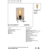 Lampa stołowa szklana Steffie bursztynowy / czarny Lucide