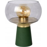 Lampa szklana stołowa glamour Farris szkło dymione / zielony Lucide
