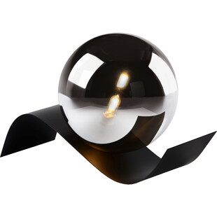 Lampa stołowa szklana kula nowoczesna Yoni szkło dymione / czarny Lucide