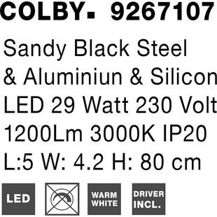 Kinkiet nowoczesny podłużny Simple LED 80cm czarny