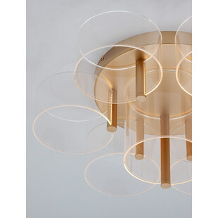Plafon Tommeo LED 61,7cm przeźroczysty/mosiądz w stylu modern glamour