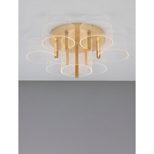 Plafon Tommeo LED 61,7cm przeźroczysty/mosiądz w stylu modern glamour