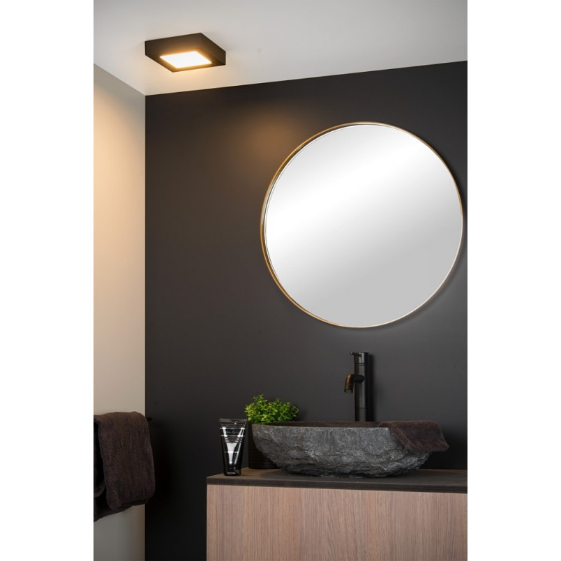 Plafon łazienkowy kwadratowy Brice LED 16,8cm czarny Lucide