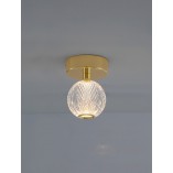 Plafon glamour szklana kula Jewels 12cm LED przezroczysty / złoty