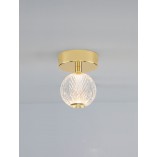 Plafon glamour szklana kula Jewels 12cm LED przezroczysty / złoty