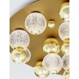 Plafon szklany glamour Conti LED 92cm złoty / przeźroczysty