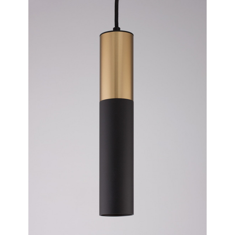 Lampa wisząca tuba Ango 5,6cm H30cm czarno-złota