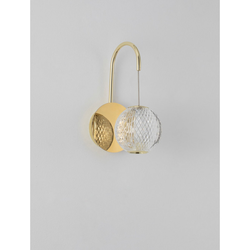 Kinkiet szklana kula wisząca Jewels LED przezroczysty / złoty
