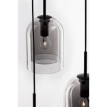 Lampa wisząca szklana retro Duo III szkło dymione