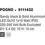 Reflektor sufitowy Ango I czarno-złoty