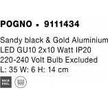 Reflektor sufitowy Ango II czarno-złoty