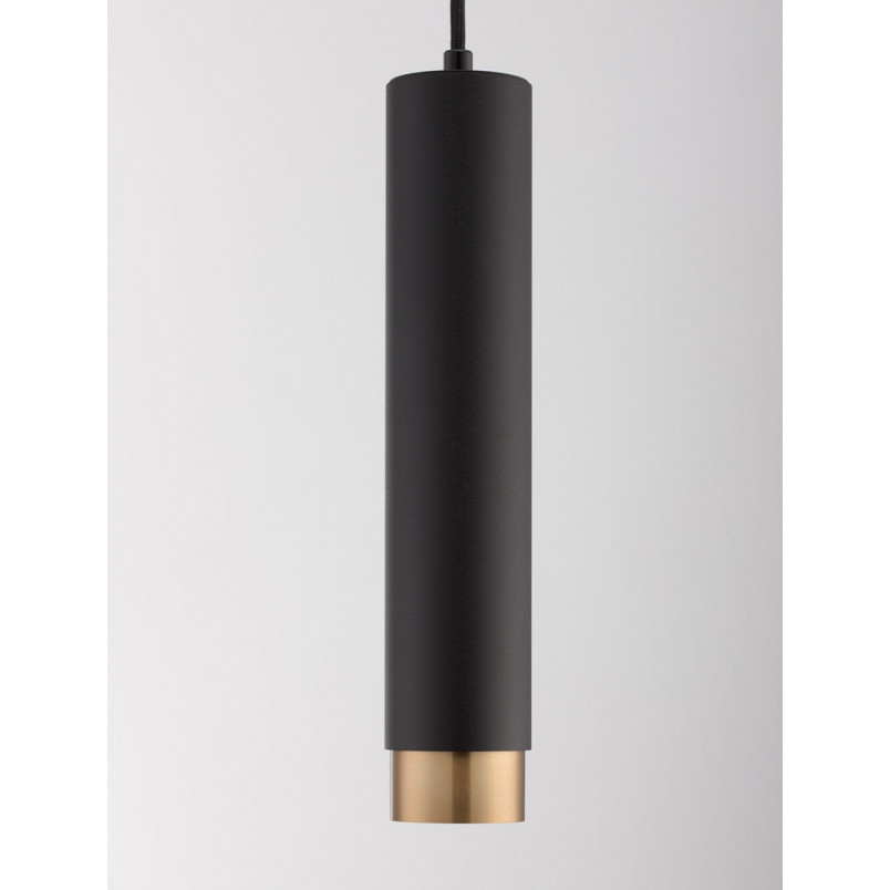Lampa wisząca tuba Ango II 5,9cm H30cm czarno-złota