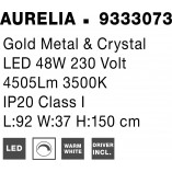 Lampa wisząca kryształowa glamour Queen LED 92cm przeźroczysty / złoty