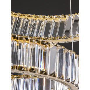 Lampa wisząca kryształowa glamour Queen LED II 80cm przeźroczysty / złoty