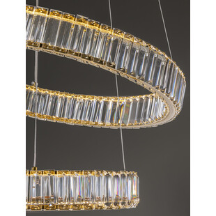 Lampa wisząca kryształowa glamour Queen LED II 80cm przeźroczysty / złoty