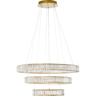 Lampa wisząca kryształowa glamour Queen LED III 80cm przeźroczysty / złoty