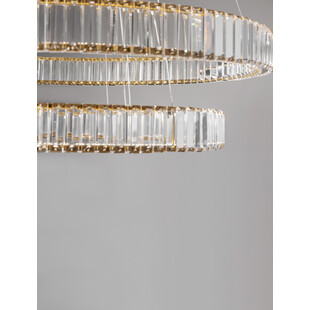 Lampa wisząca kryształowa glamour Queen LED III 80cm przeźroczysty / złoty