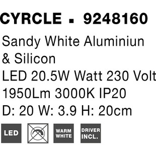 Kinkiet okrągły dekoracyjny Cerchio LED 20cm biały