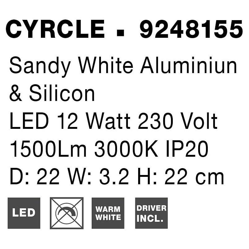 Kinkiet okrągły dekoracyjny Cerchio LED 22cm biały