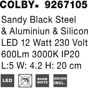 Kinkiet nowoczesny podłużny Simple LED 20cm czarny