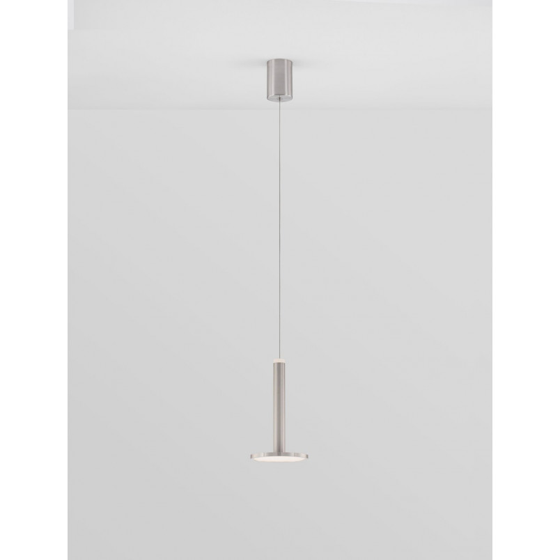Lampa wisząca nowoczesna Plato LED 15cm satynowy nikiel