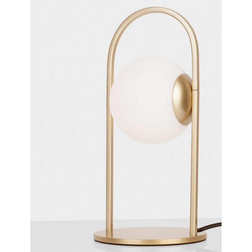 Lampa stołowa szklana kula glamour Grap LED 18cm biało-złota