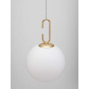 Lampa wisząca szklana kula glamour Grap LED 18cm biało-złota
