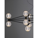 Lampa wisząca szklane kule glamour Alice LED IX 96cm przeźroczysty / czarny