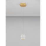 Lampa wisząca szklane kule glamour Jewels LED 12cm przezroczysty / złoty