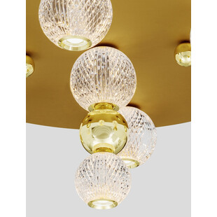 Plafon szklany glamour Conti LED 66cm złoty / przeźroczysty