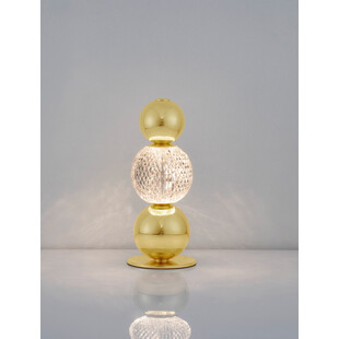 Lampa stołowa glamour Conti LED złoty / przeźroczysty