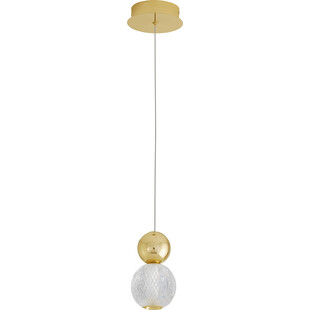 Lampa wiszące kule glamour Conti LED 11cm złoty / przeźroczysty