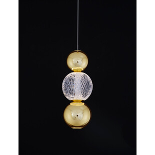 Lampa wiszące kule glamour Conti LED 14cm złoty / przeźroczysty